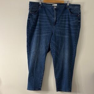 ELOQUII Denim Jeans Size 26 Plus Size High Rise Stretch Straight Leg Blue Jeans